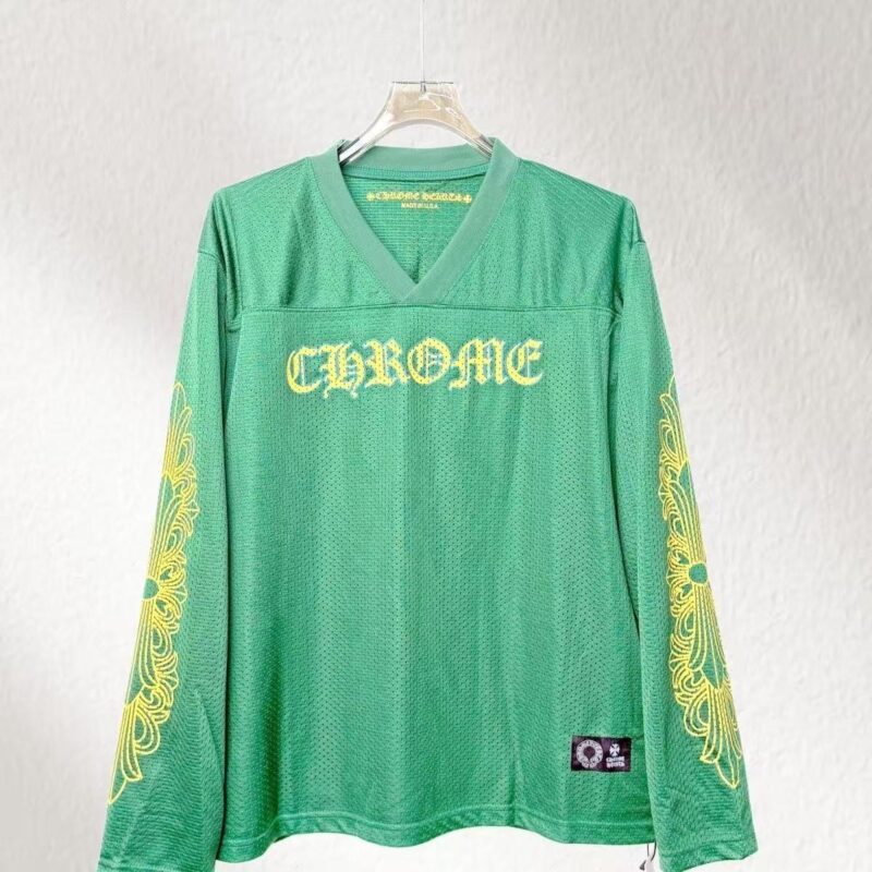 Chrome Hearts】クロス スクロール メッシュ フットボールシャツ V