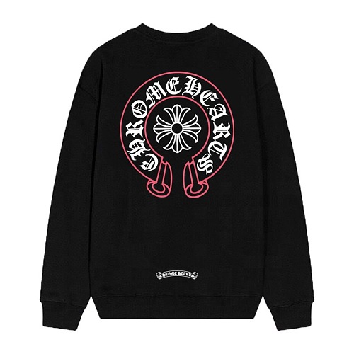 【Chrome Hearts】26SS ピンクホースシュー&プラス クロス クルーネック スウェット トレーナー(長袖・ユニセックス・オーバーサイズ)【D45】 1 【Chrome Hearts】26SS ピンクホースシュー&プラス クロス クルーネック スウェット トレーナー(長袖・ユニセックス・オーバーサイズ)【D45】