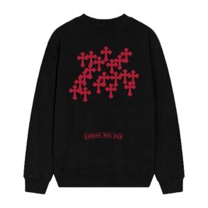 【Chrome Hearts】26SS マルチクロス総柄モノグラム&スクロールラベル クルーネック スウェット トレーナー(長袖・ユニセックス・オーバーサイズ)【D36】