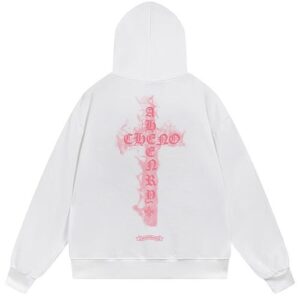 【Chrome Hearts】フレイムクロス プルオーバーパーカー バックプリント オーバーサイズ フーディ メンズ レディース ストリート ファッション Y2K 人気【E11】
