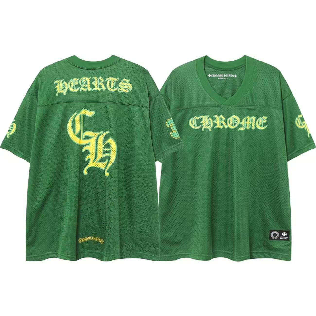 【Chrome Hearts】クロス スクロール メッシュ フットボールシャツ Vネック 半袖Tシャツ オーバーサイズ メンズ レディース 男女兼用 3 【Chrome Hearts】クロス スクロール メッシュ フットボールシャツ Vネック 半袖Tシャツ オーバーサイズ メンズ レディース 男女兼用 - 画像 (3)