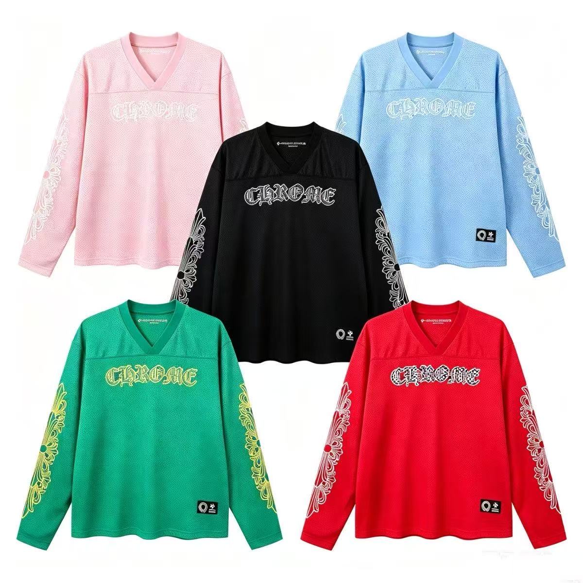 Chrome Hearts】クロス スクロール メッシュ フットボールシャツ V