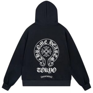 【Chrome Hearts】26SS ピンクラインホースシュー&フローラルクロス フード付きパーカー(フーディー・ユニセックス・オーバーサイズ)【E35】
