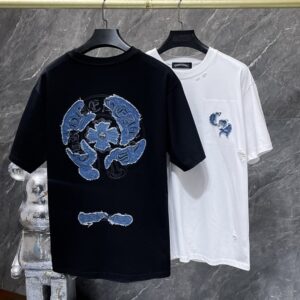 ホーム 22 【Chrome Hearts】26SS ウォッシュド ホースシュー アップリケ刺繍 半袖Tシャツ 280g ヘビーウェイト メンズ レディース 【8979】