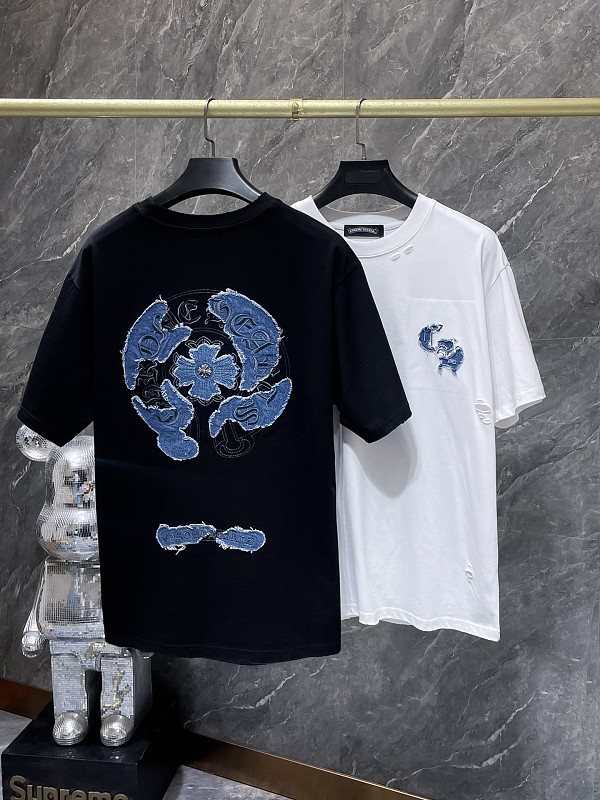 【Chrome Hearts】26SS ウォッシュド ホースシュー アップリケ刺繍 半袖Tシャツ 280g ヘビーウェイト メンズ レディース 【8979】 1 【Chrome Hearts】26SS ウォッシュド ホースシュー アップリケ刺繍 半袖Tシャツ 280g ヘビーウェイト メンズ レディース 【8979】
