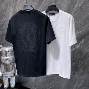 ホーム 12 【Chrome Hearts】26SS ホースシュー クロス オープンワーク刺繍 サンスクリット 半袖Tシャツ オーバーサイズ メンズ レディース 【8938】
