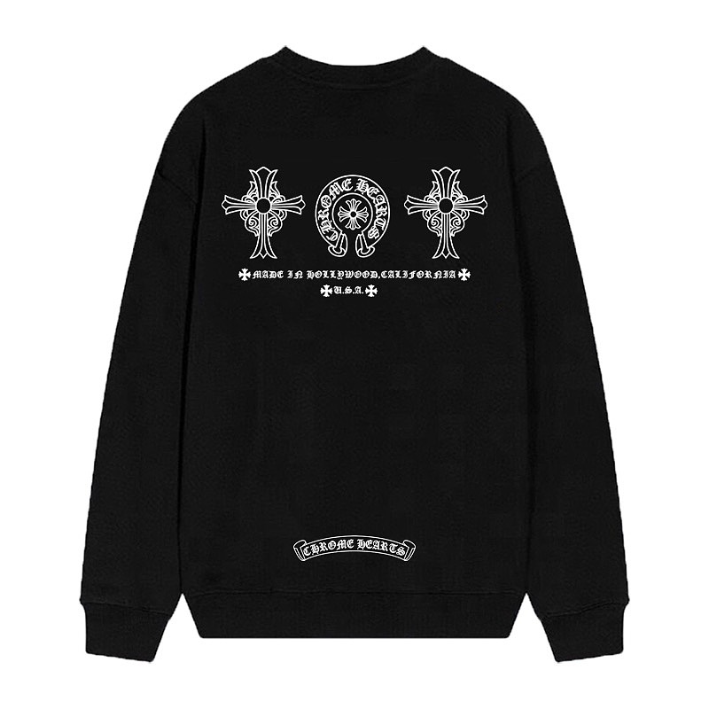 【Chrome Hearts】26SS トリプルモチーフ(ツインヴァインクロス&ホースシュー)MADE IN HOLLYWOOD スクロールラベル クルーネック スウェット トレーナー(長袖・ユニセックス・オーバーサイズ)【D30】 1 【Chrome Hearts】26SS トリプルモチーフ(ツインヴァインクロス&ホースシュー)MADE IN HOLLYWOOD スクロールラベル クルーネック スウェット トレーナー(長袖・ユニセックス・オーバーサイズ)【D30】