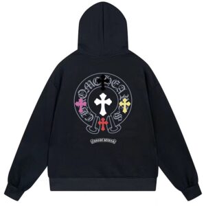 【Chrome Hearts】ホースシュー クロス バックプリント プルオーバーパーカー オーバーサイズ フーディ メンズ レディース ストリート 人気 新作【E27】