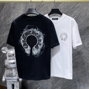 ホーム 27 【Chrome Hearts】26SS ホースシュー クロス刺繍 ハンドペイント 半袖Tシャツ 280g ヘビーウェイト メンズ レディース 【995】