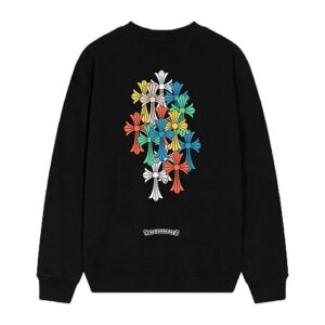 ホーム 47 【Chrome Hearts】26SS マルチカラー セメタリーセブンスタークロス&スクロールラベル クルーネック スウェット トレーナー(長袖・ユニセックス・オーバーサイズ)【D29】