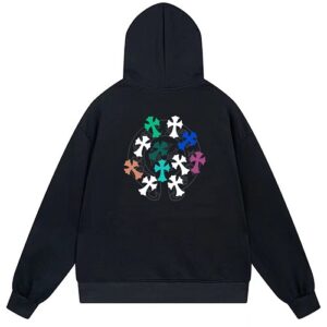 【Chrome Hearts】26SS ホースシュー&マルチカラーセメタリークロス フード付きパーカー(フーディー・ユニセックス・オーバーサイズ)【M17】