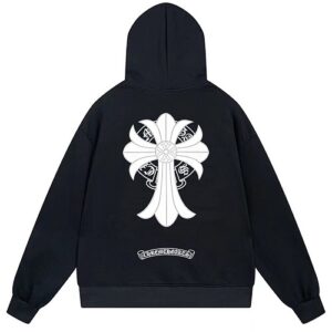 Chrome Hearts フローラルクロス バックプリント パーカー オーバーサイズ フーディー メンズ レディース 人気 ストリートファッション 【E01】