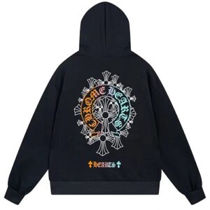 【Chrome Hearts】マルチカラーホースシュークロス パーカー フーディー オーバーサイズ 厚手コットン ストリート メンズ レディース 【E06】