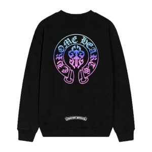 【Chrome Hearts】26SS スモークスカル&ホースシュー CHプラス クルーネック スウェット トレーナー(長袖・ユニセックス・オーバーサイズ)【D37】