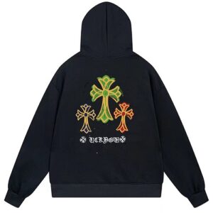 【Chrome Hearts】26SS トリプルカラーフローラルクロス&ペンキペイント フード付きパーカー(フーディー・ユニセックス・オーバーサイズ)【E28】