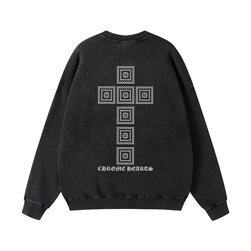 【Chrome Hearts】クロスロゴ クルーネックスウェット バックプリント オーバーサイズ ヴィンテージ メンズ レディース ストリート 韓国ファッション Y2K 【N12】 1 【Chrome Hearts】クロスロゴ クルーネックスウェット バックプリント オーバーサイズ ヴィンテージ メンズ レディース ストリート 韓国ファッション Y2K 【N12】