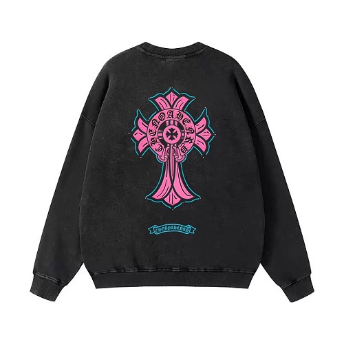 【Chrome Hearts】ホースシュー フローラルクロス クルーネックスウェット オーバーサイズ バックプリント メンズ レディース ストリート 韓国ファッション Y2K 人気【N09】 1 【Chrome Hearts】ホースシュー フローラルクロス クルーネックスウェット オーバーサイズ バックプリント メンズ レディース ストリート 韓国ファッション Y2K 人気【N09】