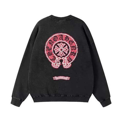 【Chrome Hearts】ホースシュー フローラルクロス クルーネックスウェット バックプリント オーバーサイズ メンズ レディース ストリート 韓国ファッション Y2K 人気【N03】 1 【Chrome Hearts】ホースシュー フローラルクロス クルーネックスウェット バックプリント オーバーサイズ メンズ レディース ストリート 韓国ファッション Y2K 人気【N03】