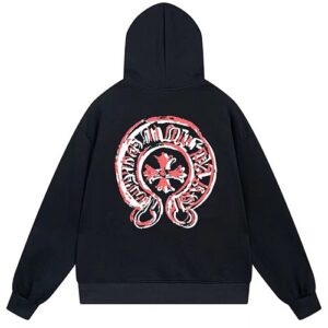 Chrome Hearts ホースシュークロスロゴ ヴィンテージプリント パーカー オーバーサイズ フーディー メンズ レディース 【E05】