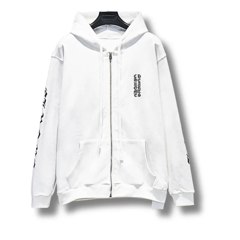 Chrome Hearts クロムハーツ ジップパーカー 馬蹄 ロゴ 白 純棉